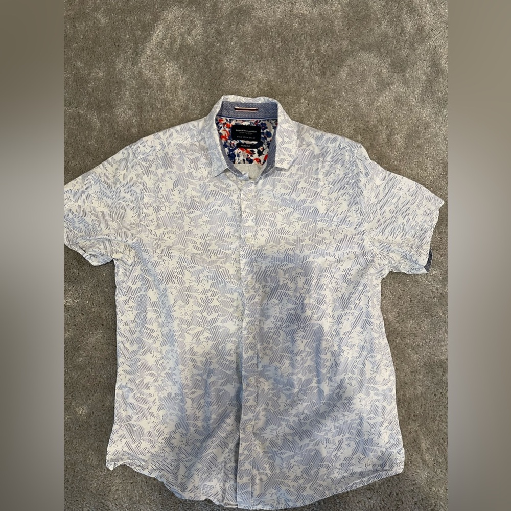 Denim and Flower Buttondown Shirt